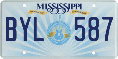 MS license plate BYL587
