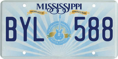 MS license plate BYL588