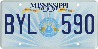 MS license plate BYL590