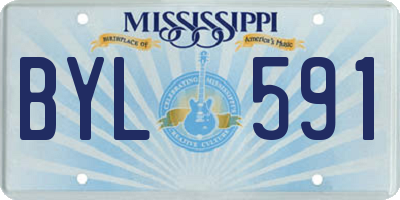 MS license plate BYL591