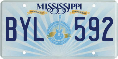MS license plate BYL592