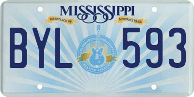 MS license plate BYL593