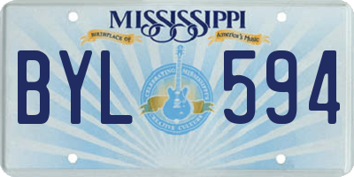 MS license plate BYL594