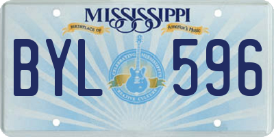 MS license plate BYL596