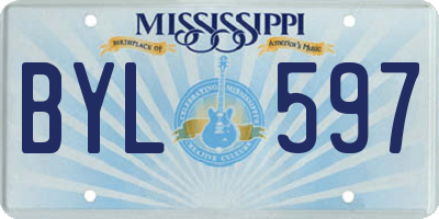MS license plate BYL597