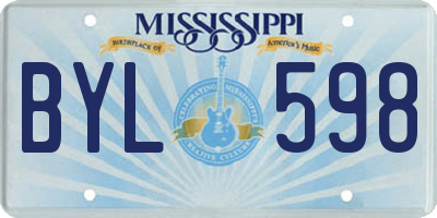 MS license plate BYL598