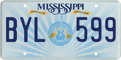 MS license plate BYL599