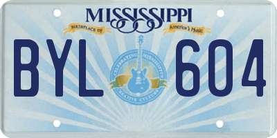 MS license plate BYL604