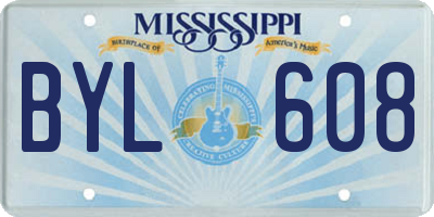 MS license plate BYL608