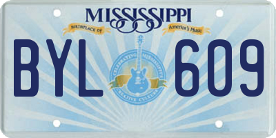 MS license plate BYL609