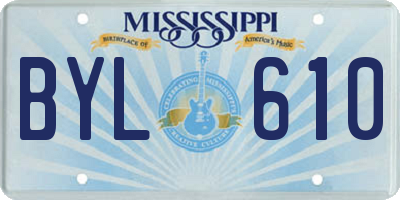 MS license plate BYL610