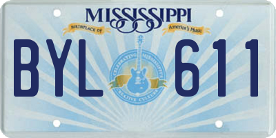 MS license plate BYL611