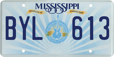 MS license plate BYL613