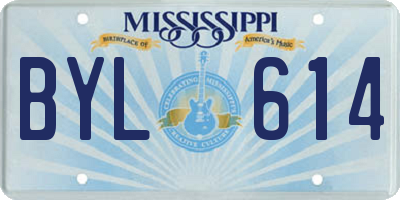 MS license plate BYL614