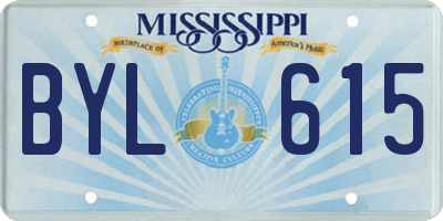 MS license plate BYL615