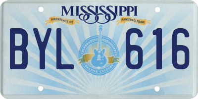 MS license plate BYL616