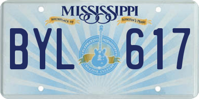 MS license plate BYL617