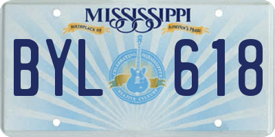 MS license plate BYL618