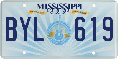 MS license plate BYL619