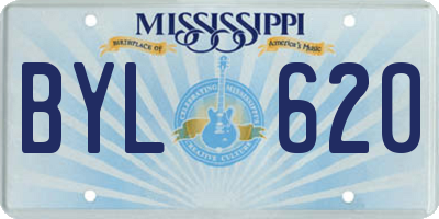 MS license plate BYL620