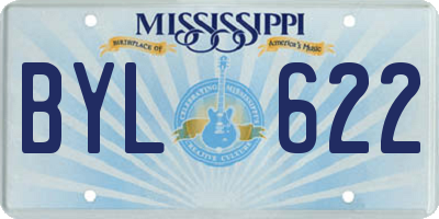 MS license plate BYL622