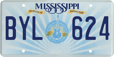 MS license plate BYL624