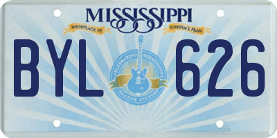 MS license plate BYL626