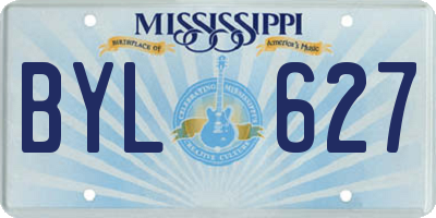 MS license plate BYL627