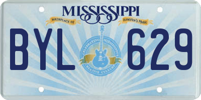 MS license plate BYL629