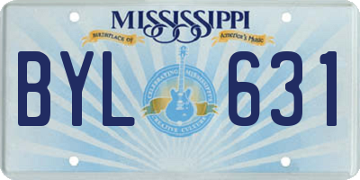 MS license plate BYL631