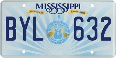 MS license plate BYL632