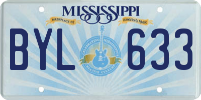 MS license plate BYL633