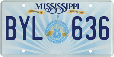 MS license plate BYL636