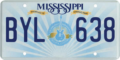 MS license plate BYL638