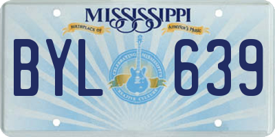 MS license plate BYL639