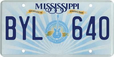 MS license plate BYL640