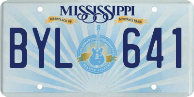 MS license plate BYL641