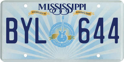 MS license plate BYL644