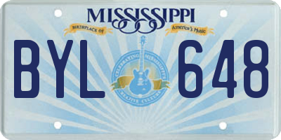 MS license plate BYL648