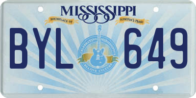 MS license plate BYL649