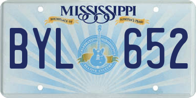 MS license plate BYL652