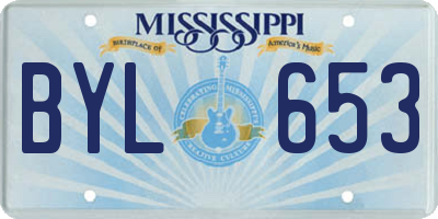 MS license plate BYL653
