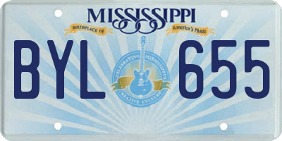 MS license plate BYL655