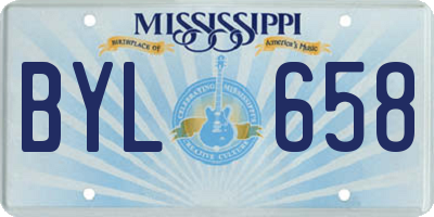 MS license plate BYL658