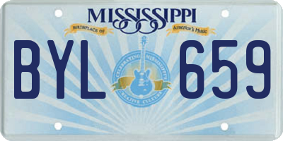 MS license plate BYL659