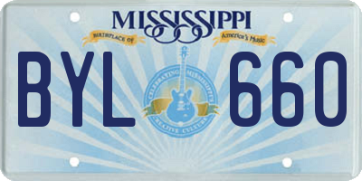 MS license plate BYL660