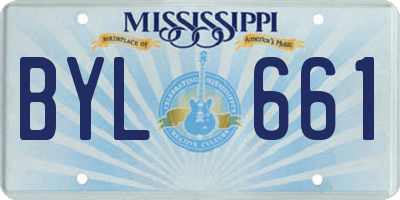 MS license plate BYL661