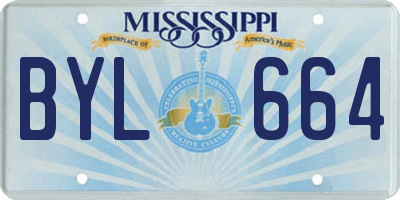 MS license plate BYL664