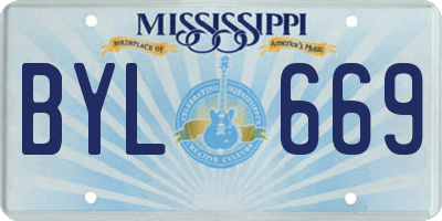 MS license plate BYL669