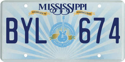 MS license plate BYL674